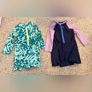 Cat & Jack Teal and Navy Kids Bathing suit Rashguards